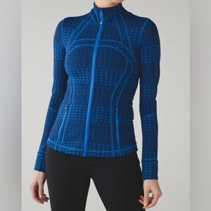 #463 Lululemon Define Jacket Triometric Stripe Lakeside Blue Hero Blue Sz 6